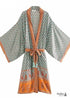 Kimono bohemio con cinturón Brodie para mujer - Vestido verde